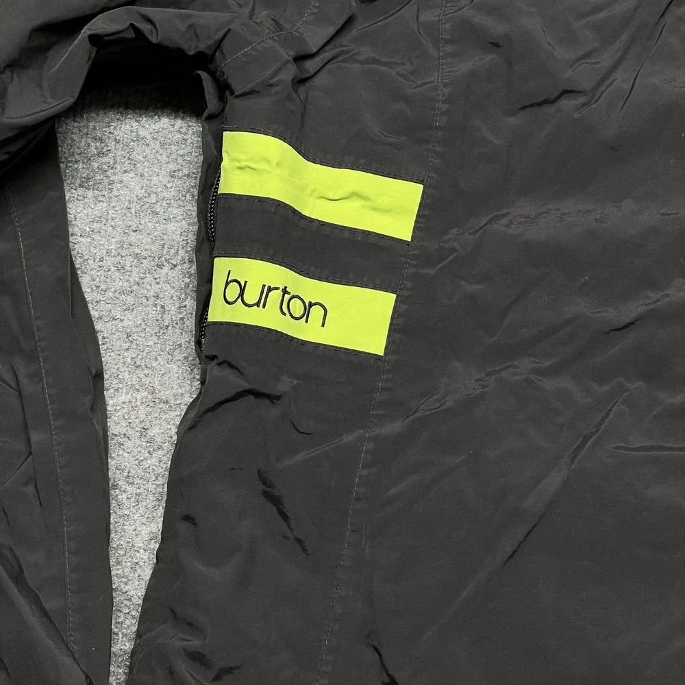 Burton Jacket Kids Small Black Lime Hooded Ski Snowboard Colorblock Winter